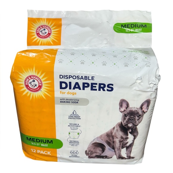 Arm & Hammer for Pets Disposable Female Dog Diapers - Medium 12 PK (NIP/NWD) - Picture 1 of 6